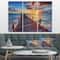 Designart - Beautiful Sunset over Sea Pier - Modern Canvas Art Print